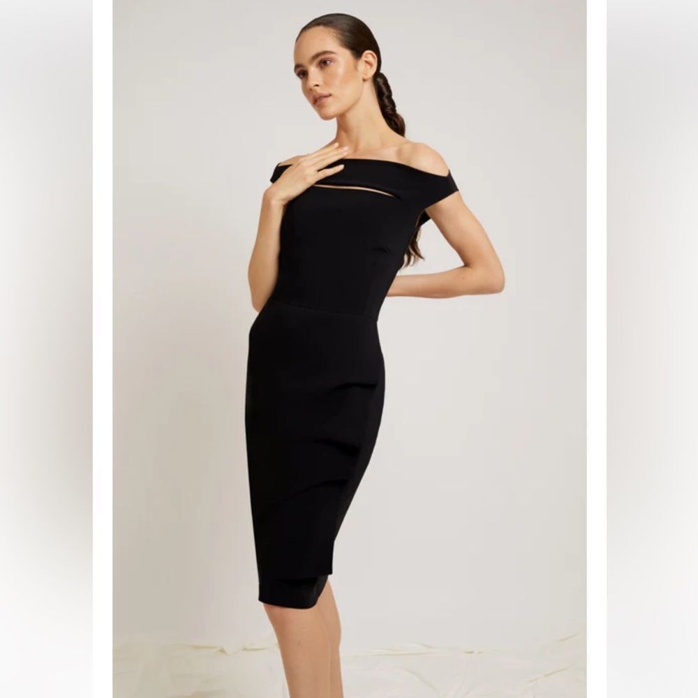 Chiara Boni Black Off-Shoulder Dress